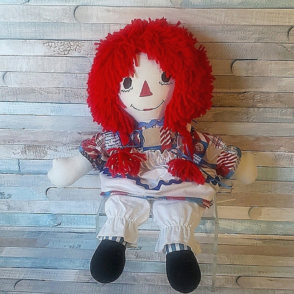 Vintage, handcrafted large Raggedy Ann doll